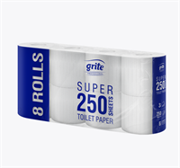 Grite Super 250T Toalettpapper 3-lager, 27,5m/rulle, 56 rullar/fp